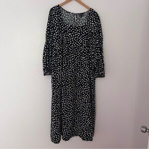 Who what wear square neck long sleeve polka dot maxi dress